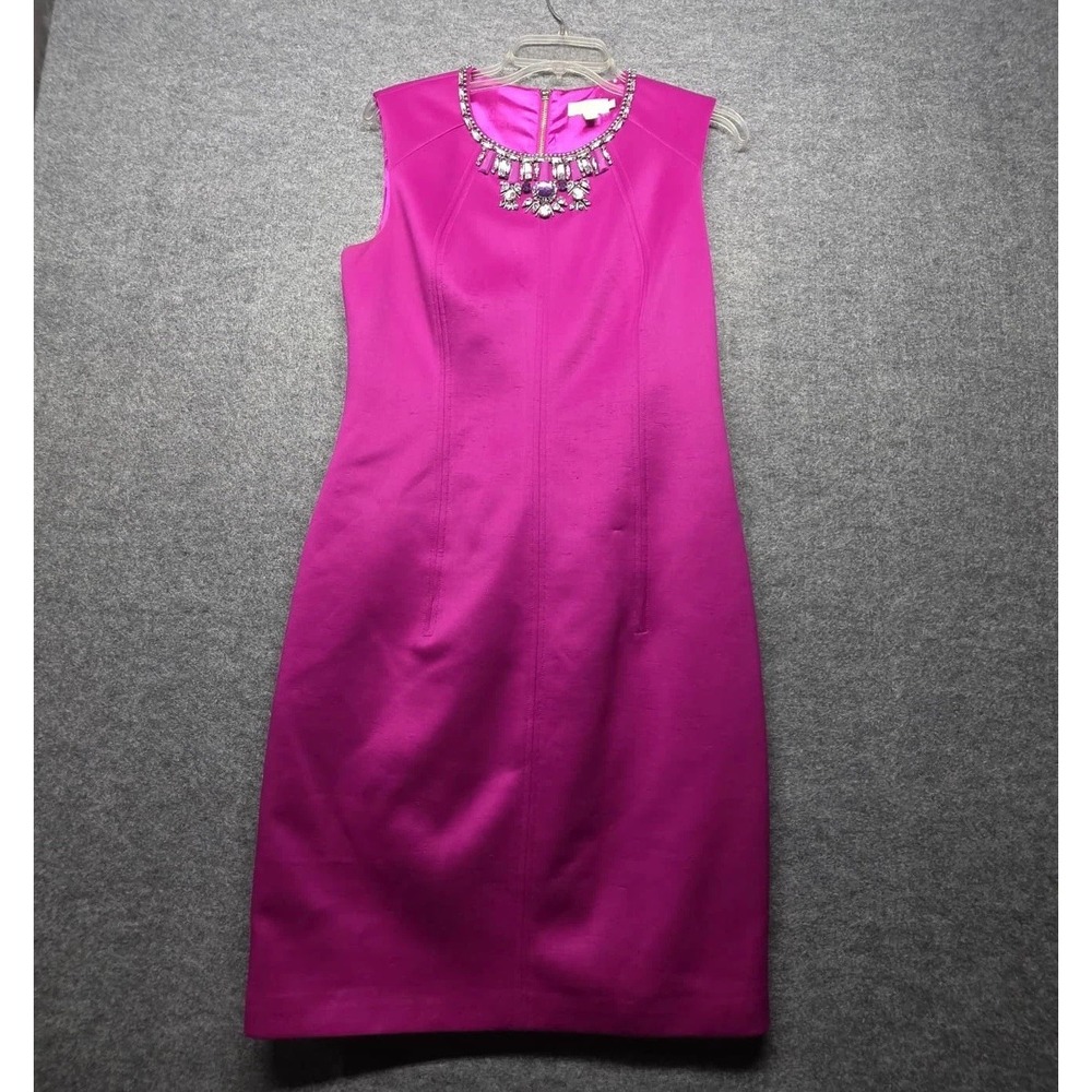 Ted Baker London Pink Embellished Sheath Dress Women's Size 4 Sleeveless